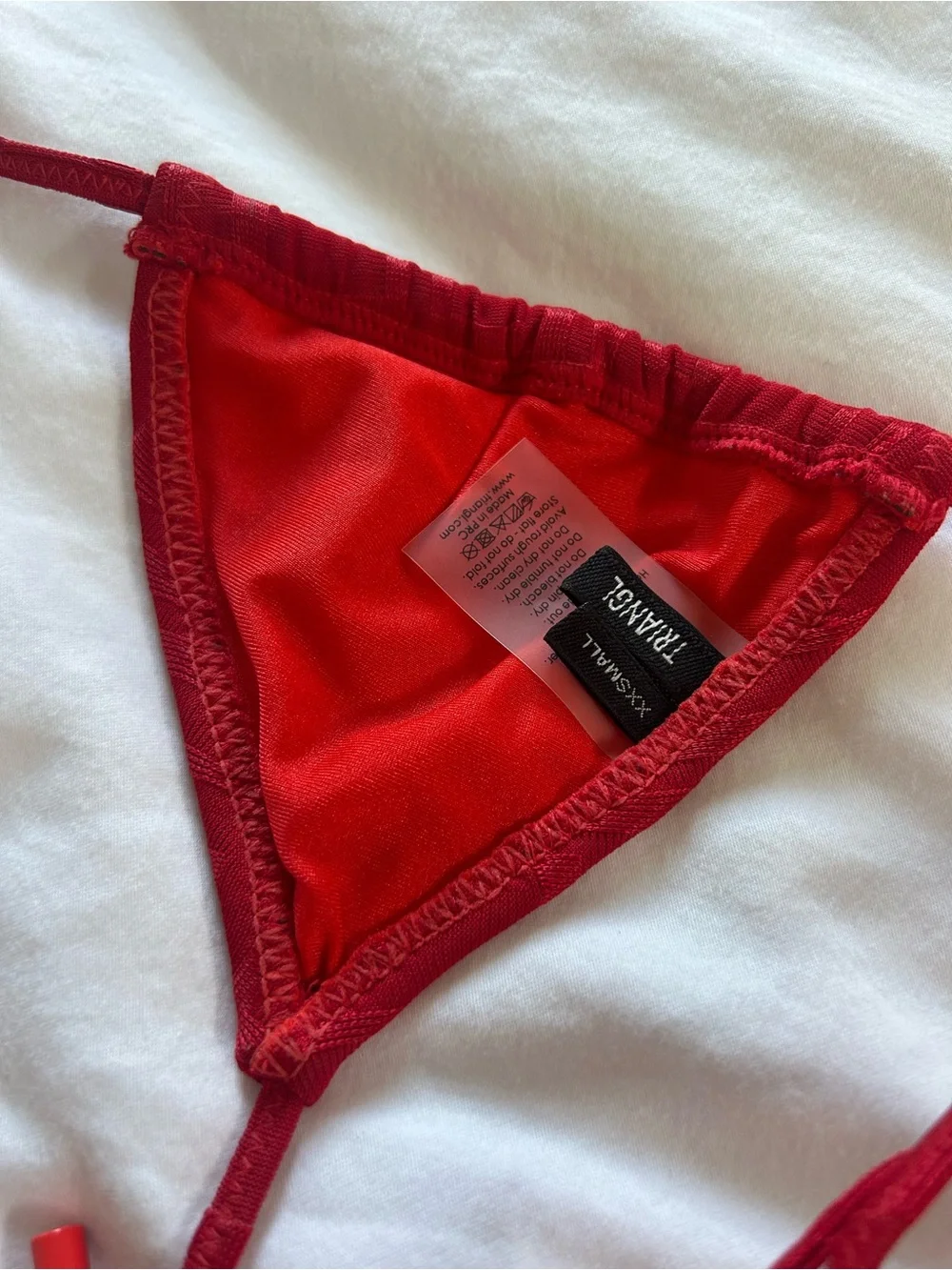 triangl swimwear Red Triangle String Bikini Set
